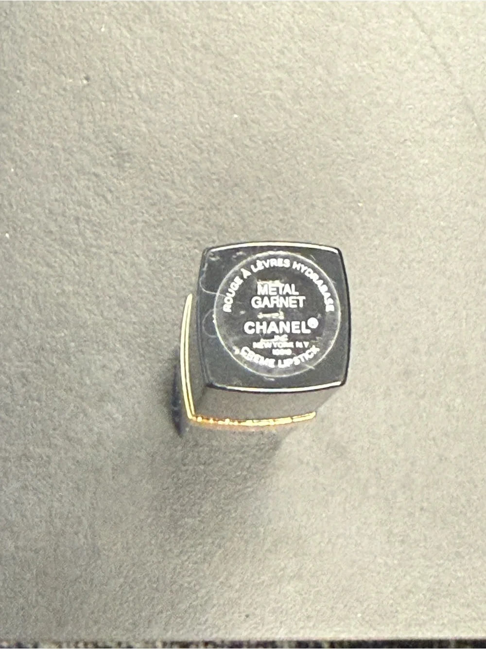 CHANEL Metal Garnet Creme Lipstick in Black & Gold Case